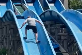 ‘Heroic’ father scales theme park water slide to rescue stuck daughter