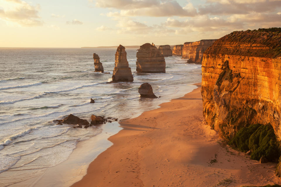 beach with rock formations in Australia