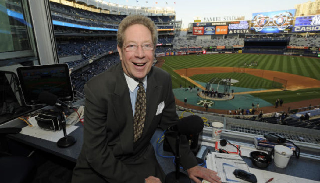 John Sterling gets ball that hit him in the dome autographed