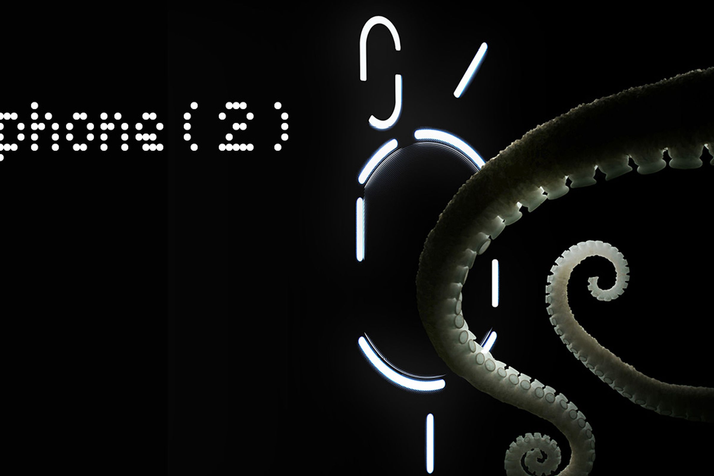 Promotional image from Nothing showing glyph interface and an octopus tentacle.