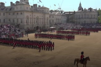 Prince William watches Trooping the Colour rehearsal in scorching London heat