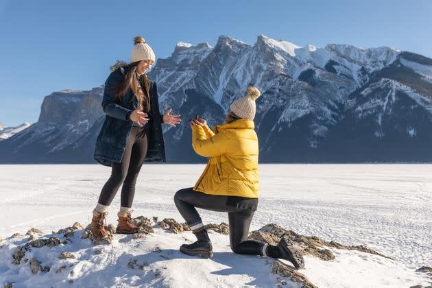 Brandy Escamilla proposes to Josilyn Ruiz in Canada in January 2022.