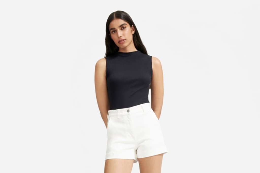 Everlane The Pima Micro-Rib Funnel-Neck Tank