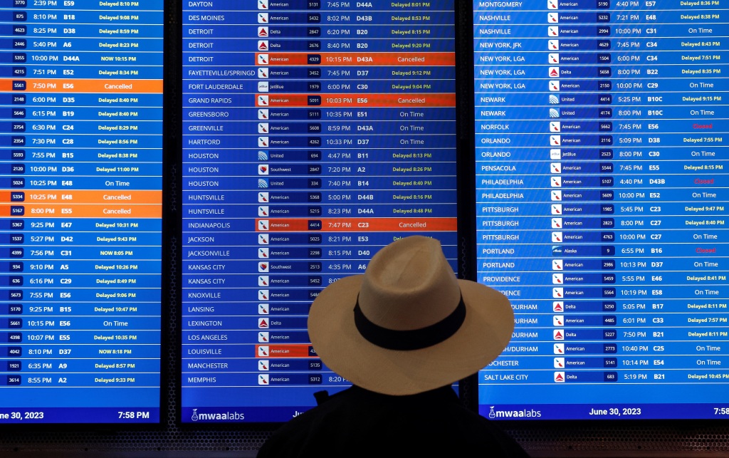 Thousands stranded at US airports.