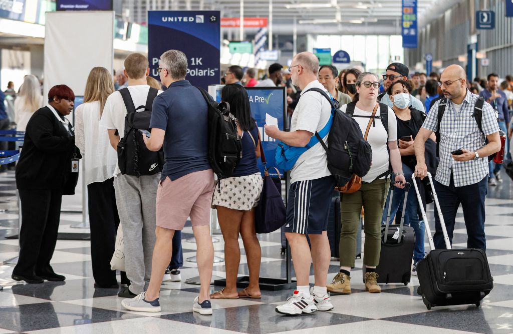 Travelers stranded at Chicago's O'Hare International Airport.