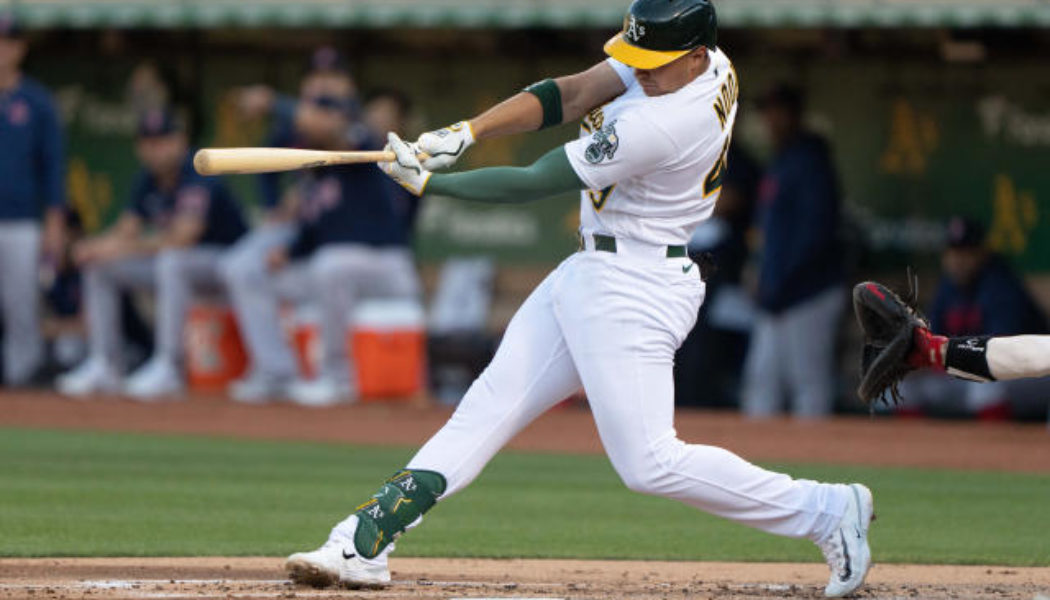 A’s Ryan Noda ejected after drawing line in dirt after strikeout in loss to Red Sox