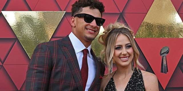 Brittany and Patrick at the Super Bowl ceremony