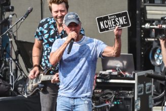 Country music singer Kenny Chesney takes the stage at Iowa Speedway during IndyCar weekend