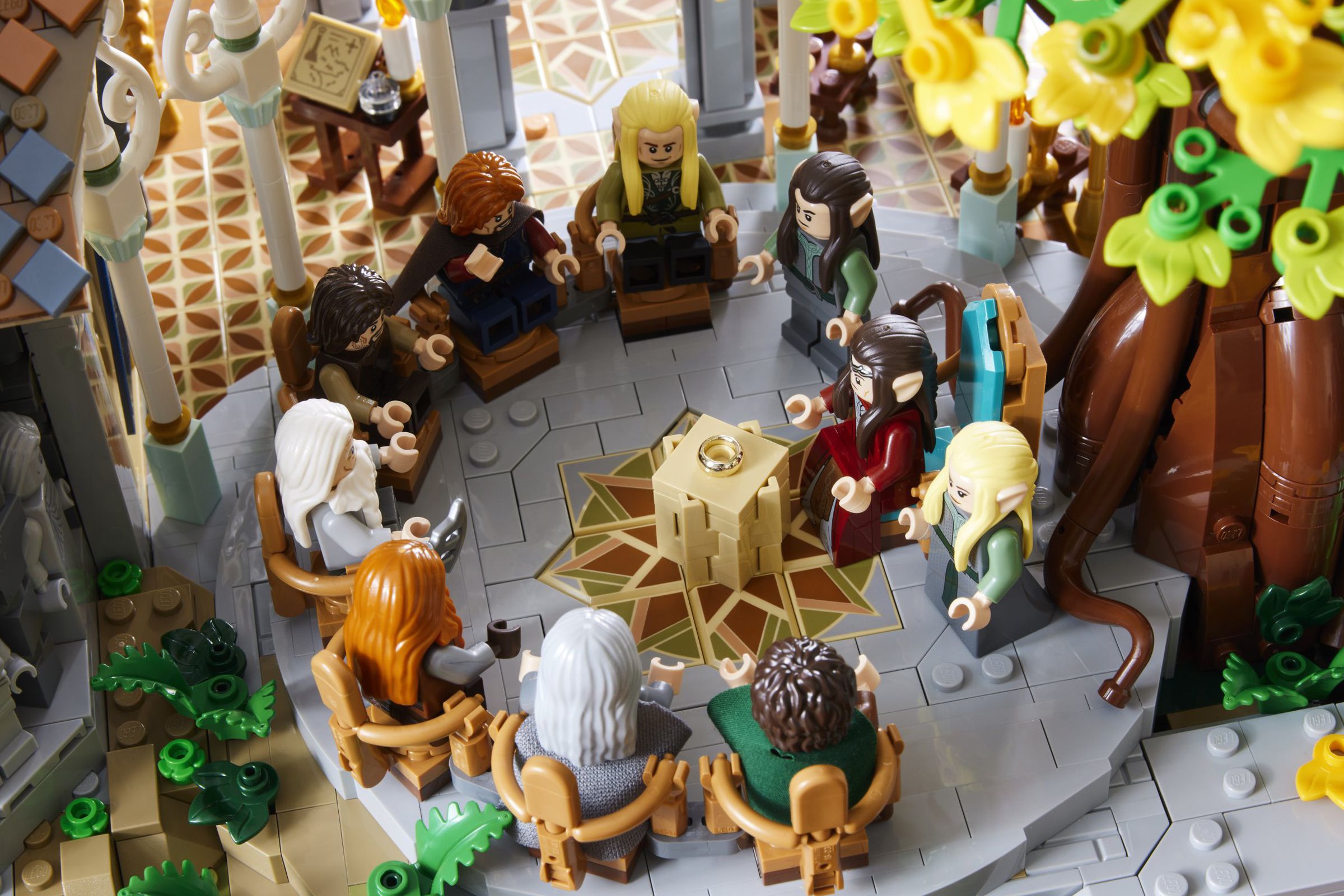 Lego versions of the Council of Elrond.