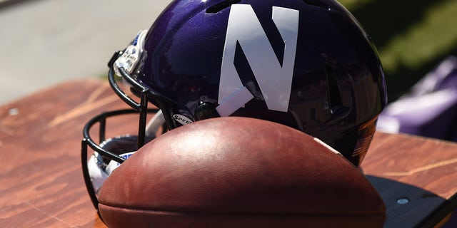 Northwestern football helmet