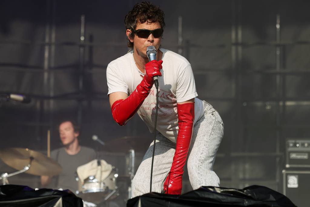 Michael Alden Hadreas, aka Perfume Genius, performs during the Pitchfork Music Festival at Union Park Friday, July 21, 2023, in Chicago.