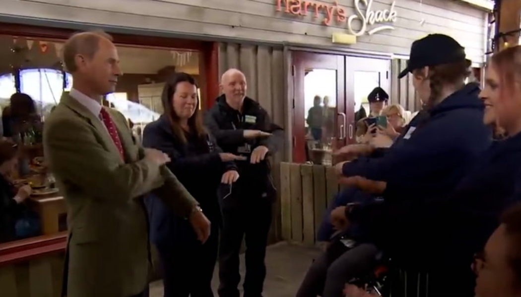 Prince Edward learns sign language on visit to inclusive beach in Northern Ireland