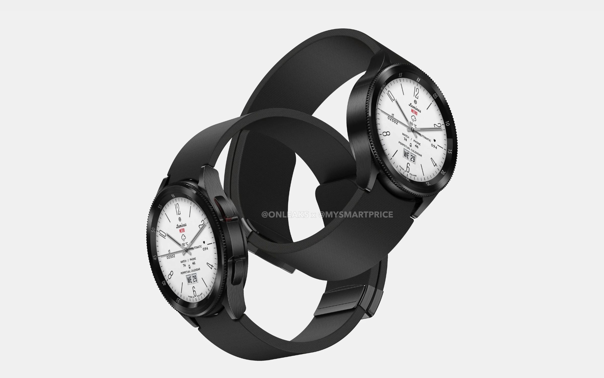 Leaked CAD renders of the Samsung Galaxy Watch 6 Classic.