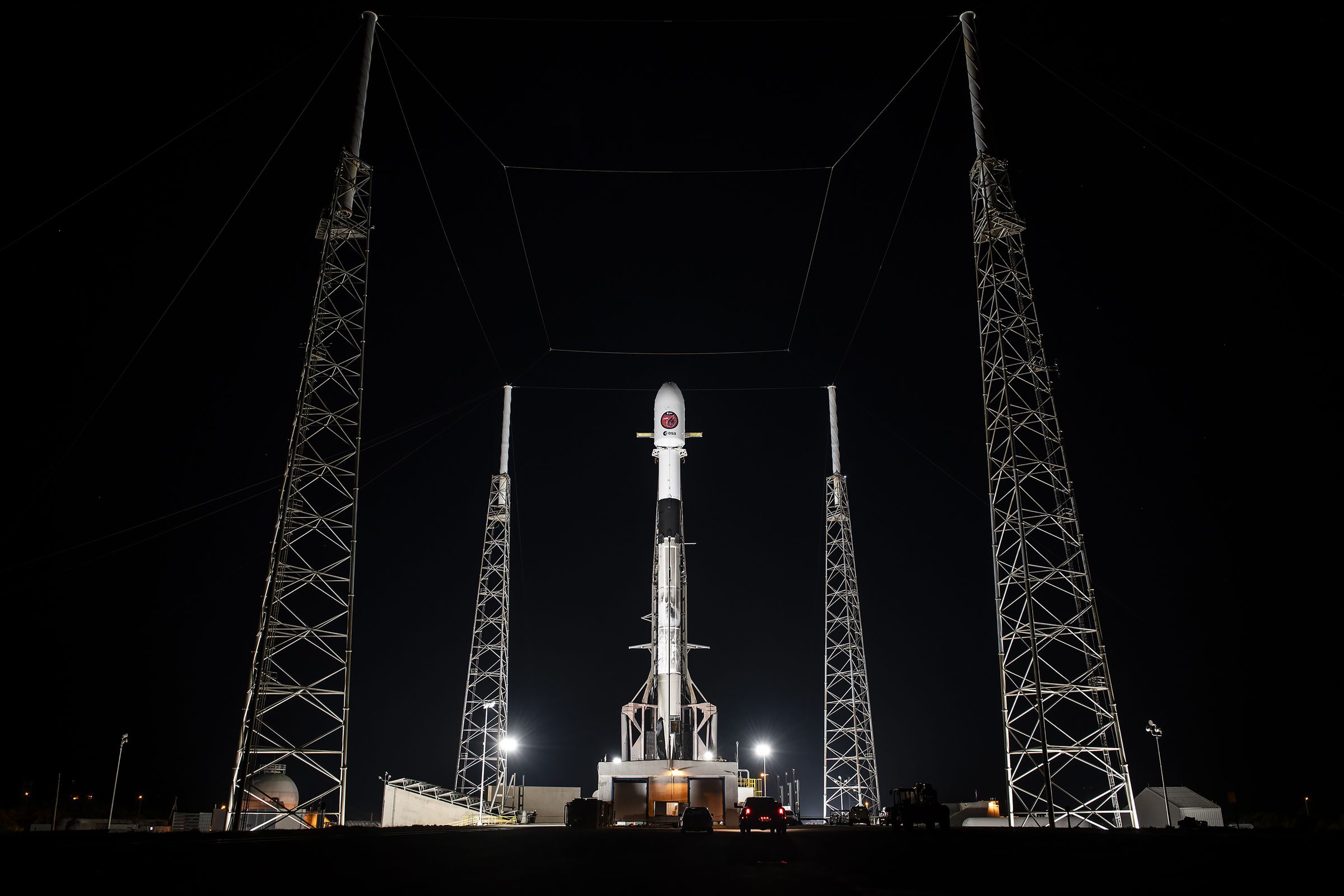 The SpaceX Falcon 9 rocket carrying ESA’s Euclid mission.