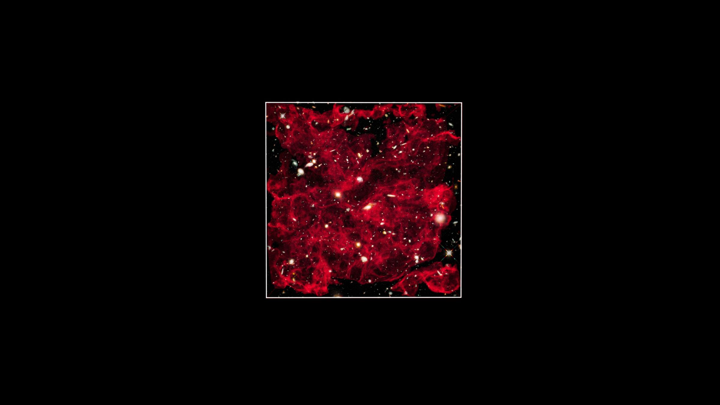 This image illustrates how measurements made by Euclid can be used to infer the way that dark matter is distributed throughout the Universe.