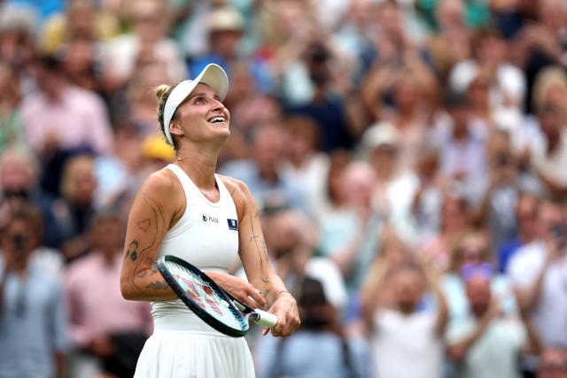 Mark&#xe9;ta Vondrou&#x000161;ov&#xe1; is the first Czech Wimbledon winner since 2014. (Photo by Clive Brunskill/Getty Images)