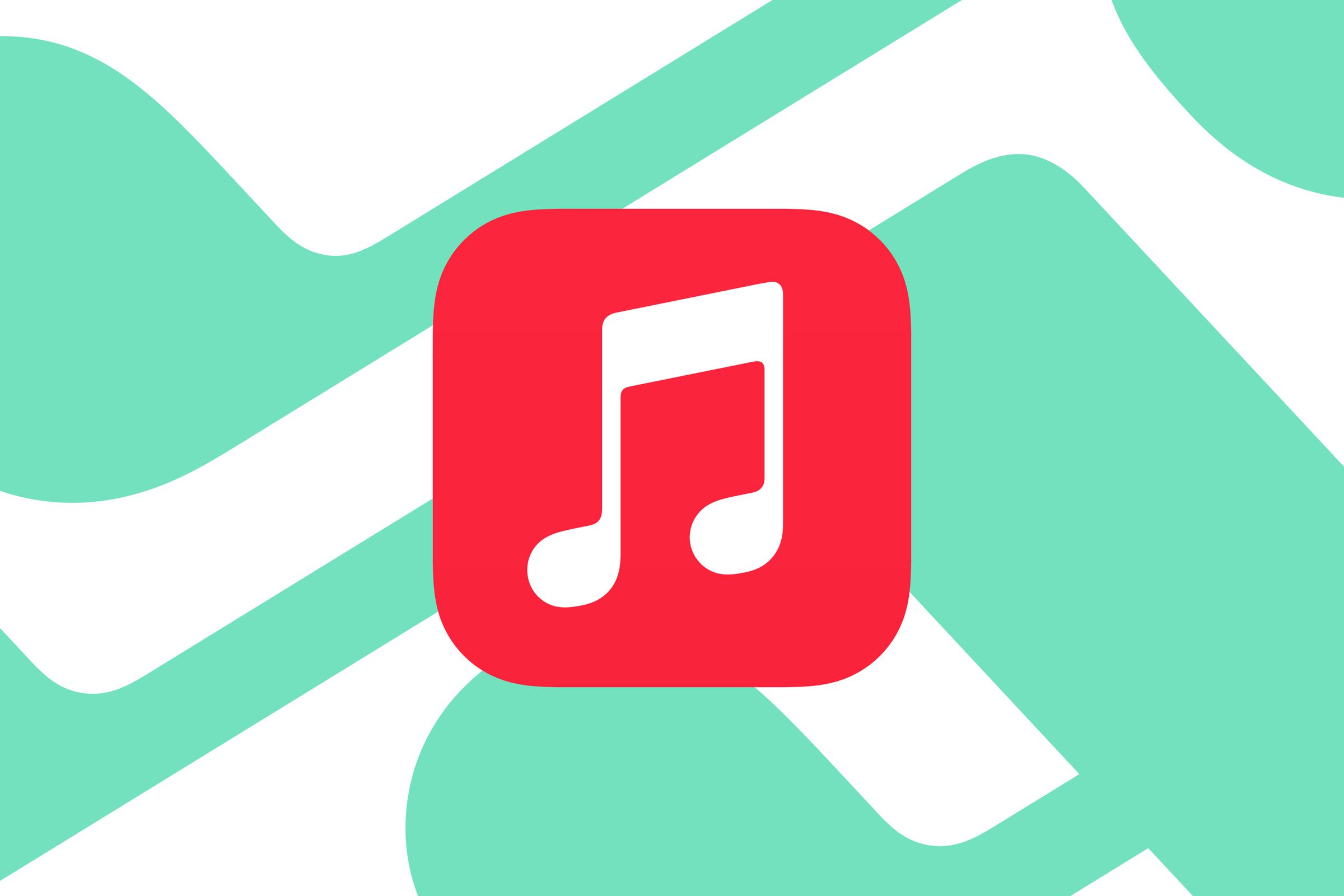 The Apple Music iOS logo on a green and white background.