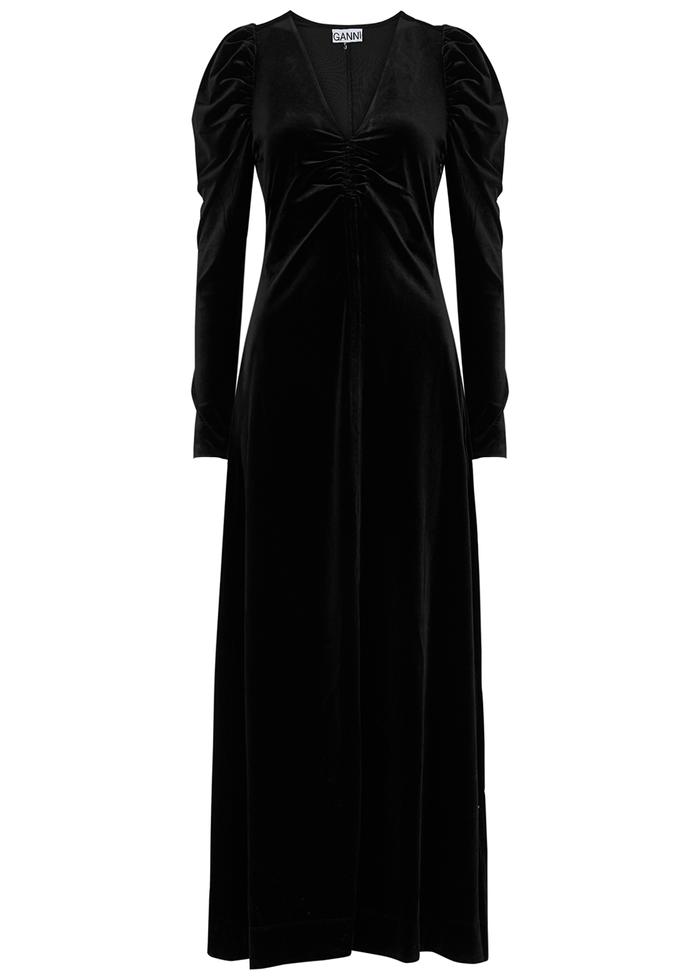 Ganni Stretch-Velvet Maxi Dress