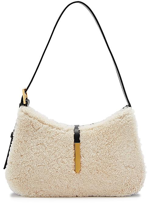 DeMellier Tokyo Shearling and Leather Top Handle Bag