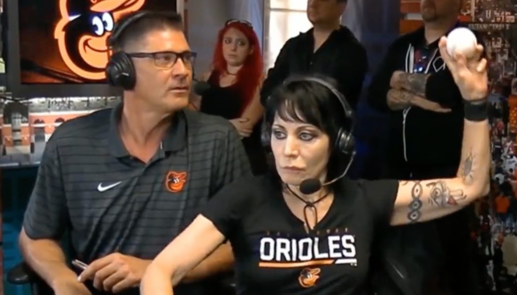 Joan Jett does play-by-play during Baltimore Orioles game