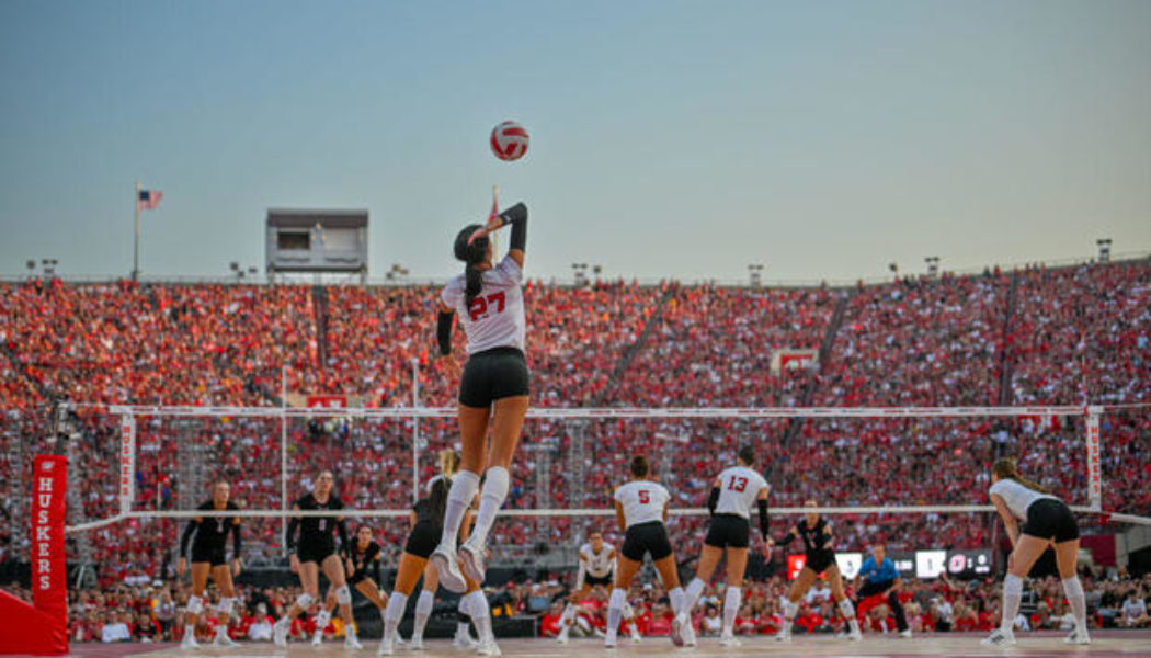 Nebraska Cornhuskers volleyball breaks women's sport world attendance record with match at football stadium