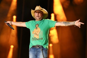 NASHVILLE, TENNESSEE - JUNE 10: Jason Aldean performs on stage during day three of CMA Fest 2023 at Nissan Stadium on June 10, 2023 in Nashville, Tennessee. (Photo by Terry Wyatt/WireImage,)