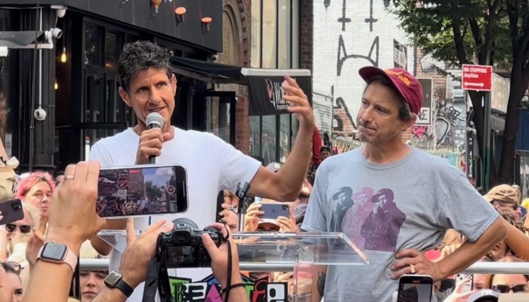 Ad-Rock and Mike D speak at unveiling of Beastie Boys Square