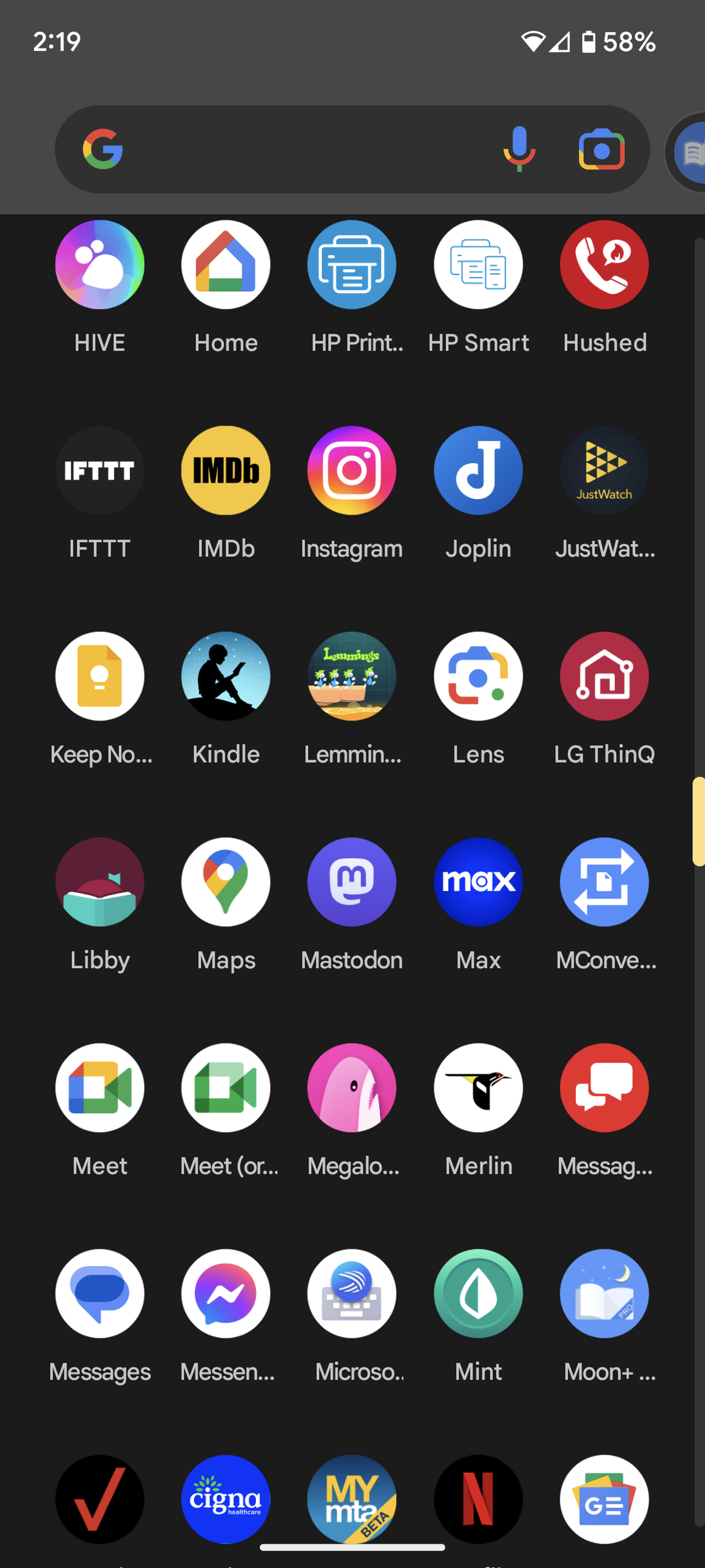 Android app drawer