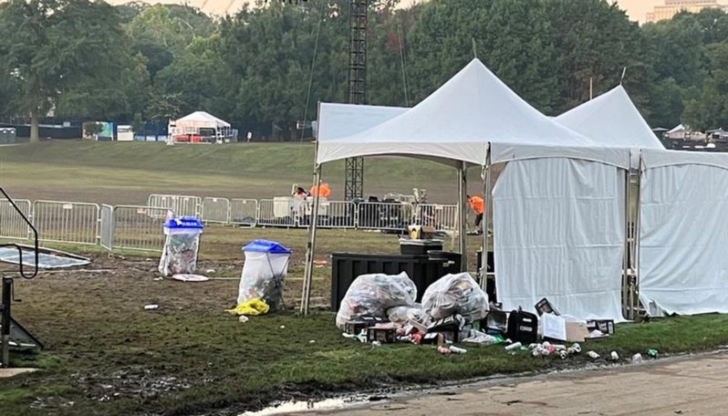 Cleanup begins in Piedmont Park after a soggy Music Midtown