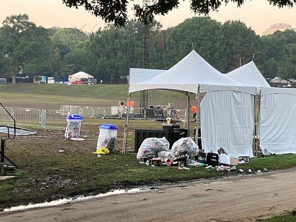 Cleanup begins in Piedmont Park after a soggy Music Midtown.