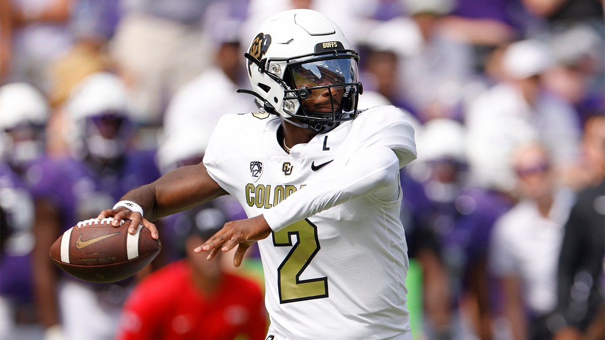 Shedeur Sanders passes against TCU