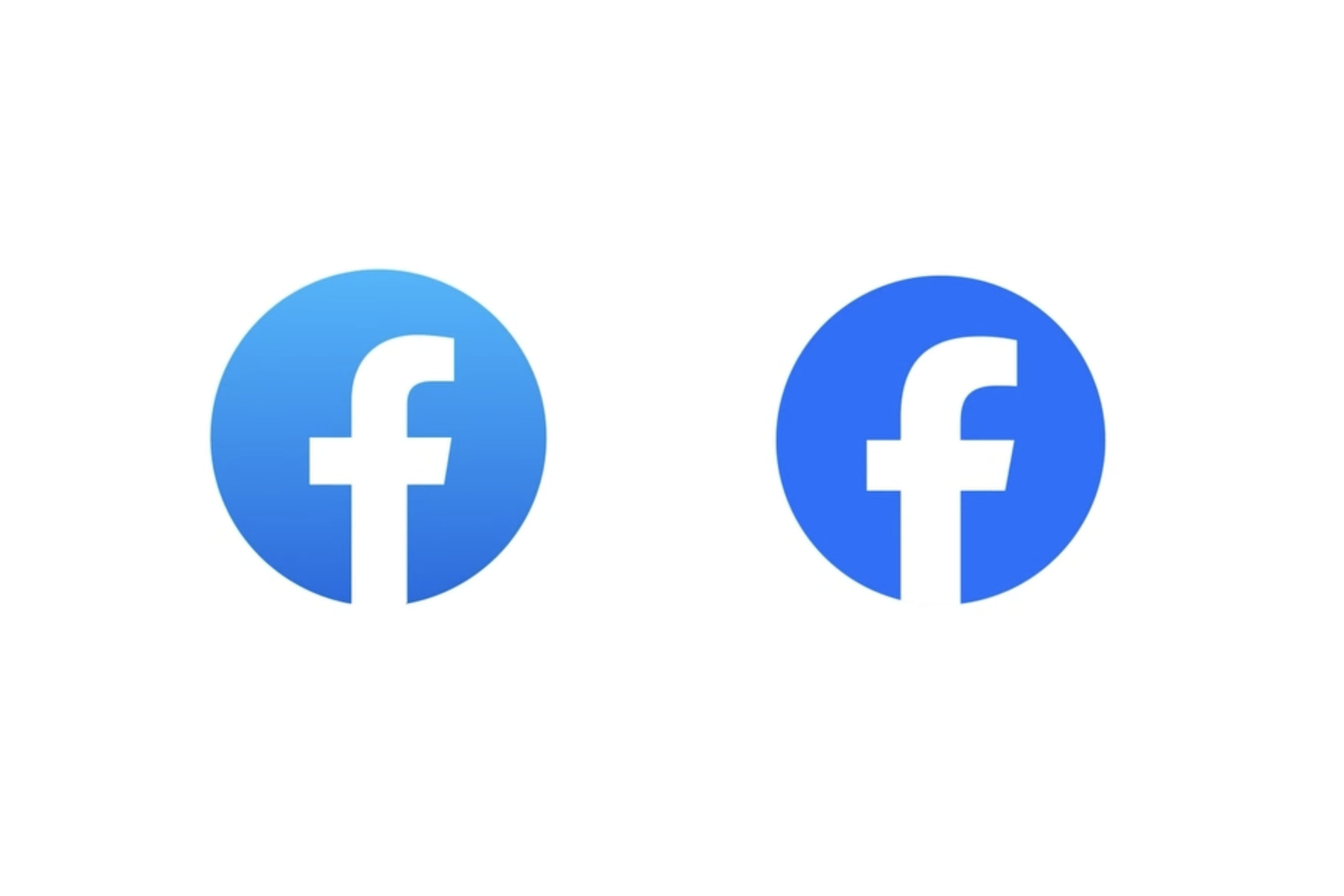 Meta’s two most recent Facebook logos side by side.