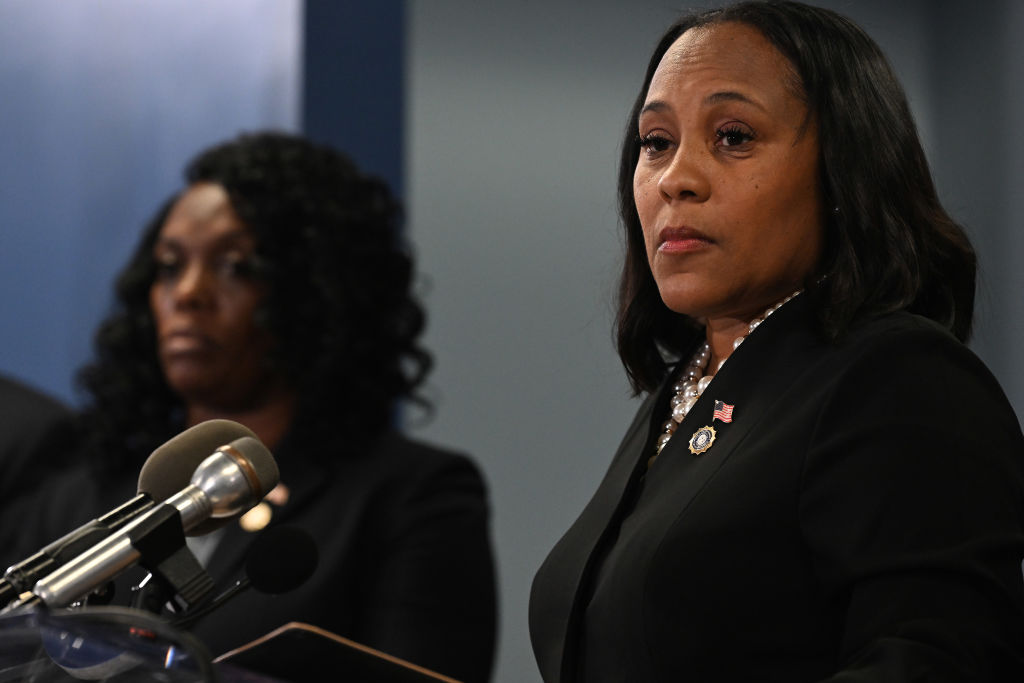 Fulton County District Attorney Fani Willis Speaks During A News Conference in Atlanta, Georgia