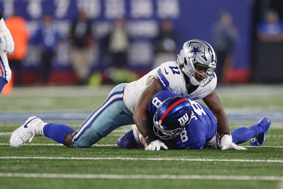 Any team that can rush the passer like Micah Parsons (11) and the Cowboys can is capable of a deep playoff run. (AP Photo/Adam Hunger)