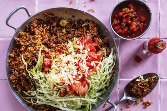 Adam Liaw’s fried-rice version of the Okinawan dish taco rice.