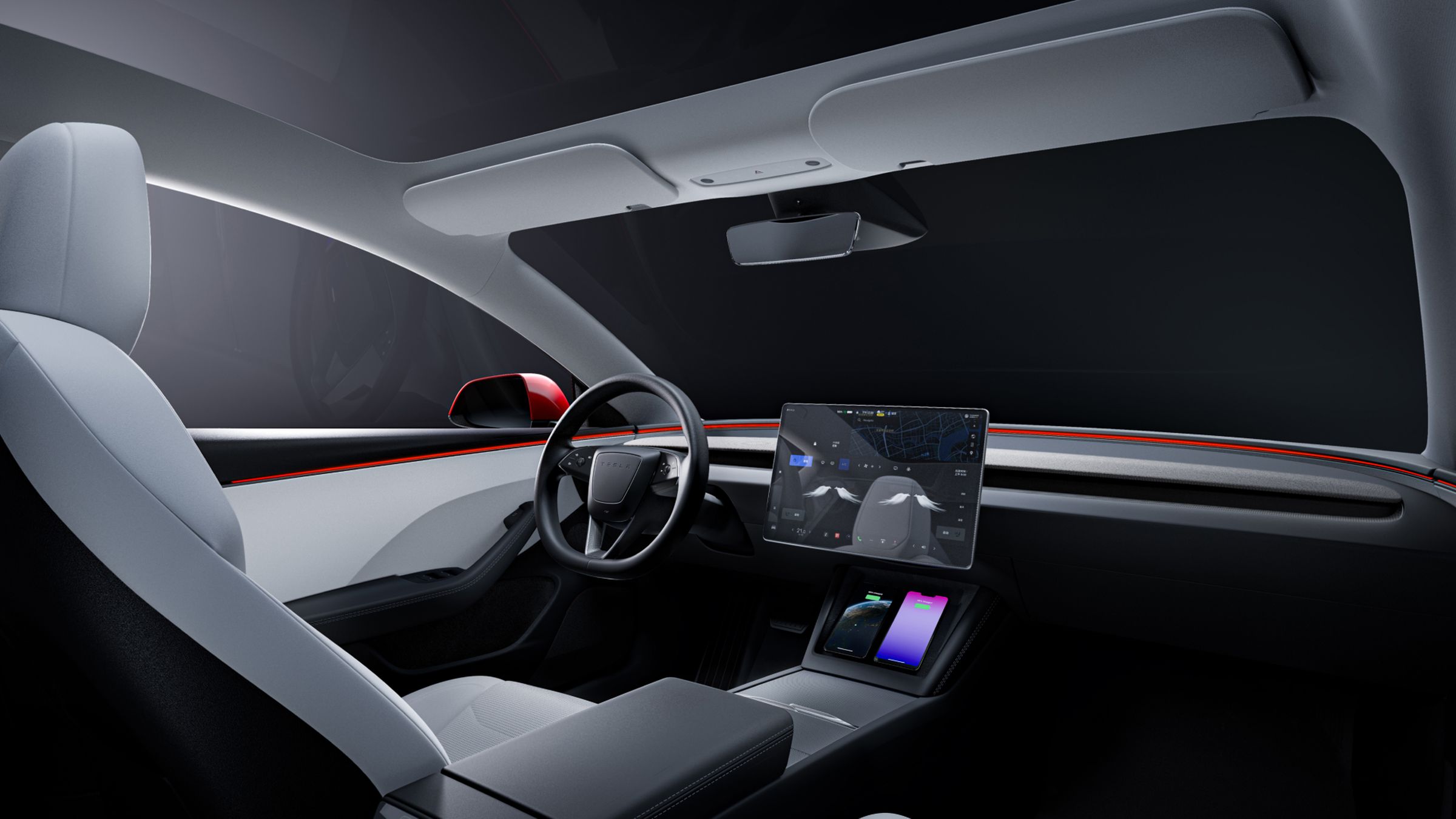 The interior changes on the Model 3.