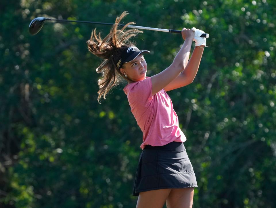 New Smyrna's Tuttapon Cianfrocca during Girls Golf Nine-Hole Challenge at Daytona Beach Golf Club, Thursday, Sept. 7, 2023. 