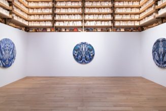 Meguru Yamaguchi Mounts New Abstract Paintings Against 200,000 Books in Tokyo