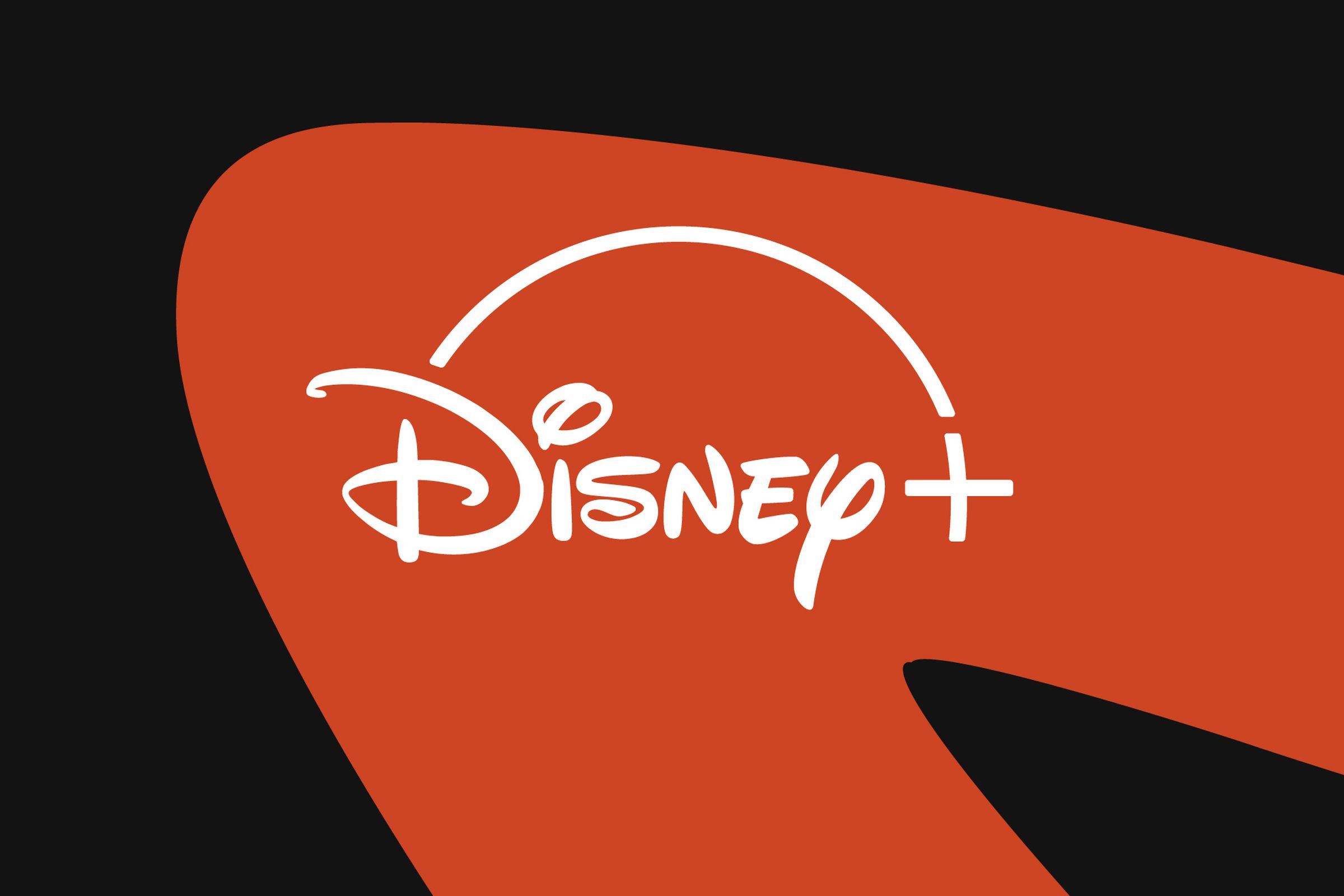 Disney Plus logo on a black and red background.