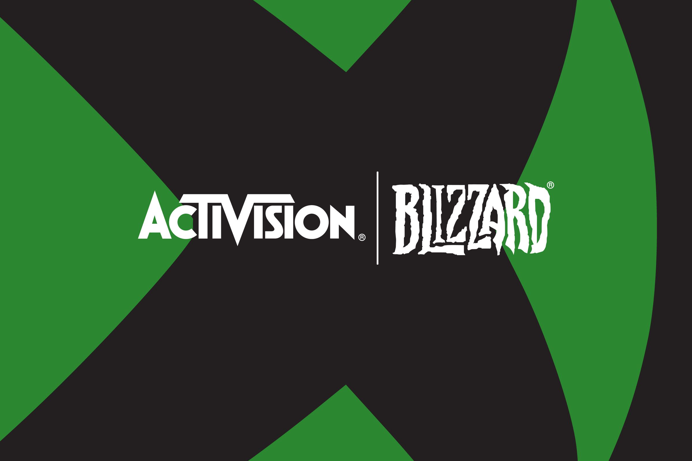 Activision Blizzard wordmark over an Xbox logo