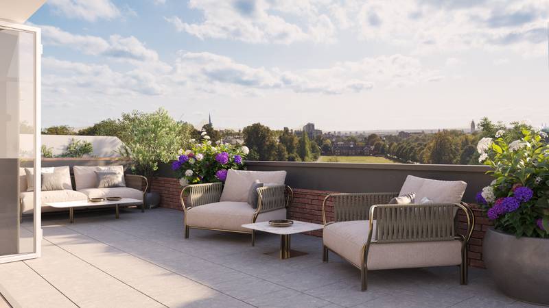 The great room inside an Elie Saab Residences property in London. Photo: Calvermont