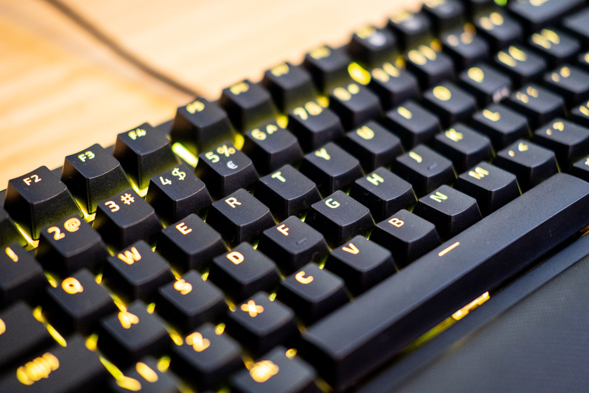 Close-up of Razer keycaps.