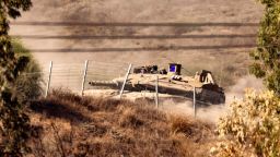 An Israeli army battle tank moves at a position near the border with the Gaza Strip in southern Israel on November 3, 2023 amid the ongoing battles between Israel and the Palestinian group Hamas in the Gaza Strip. (Photo by JACK GUEZ / AFP) (Photo by JACK GUEZ/AFP via Getty Images)