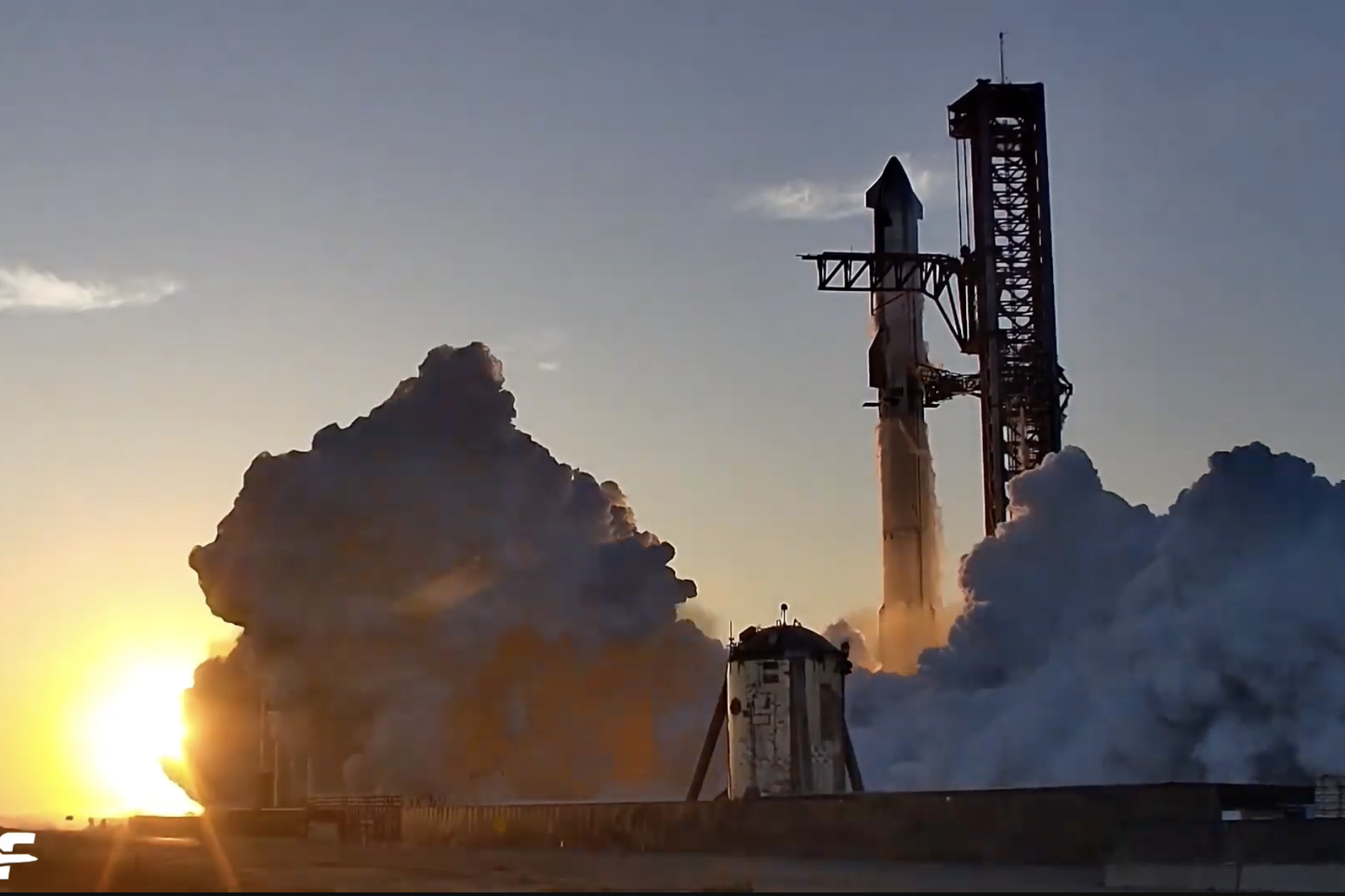 A shot of Starship launching