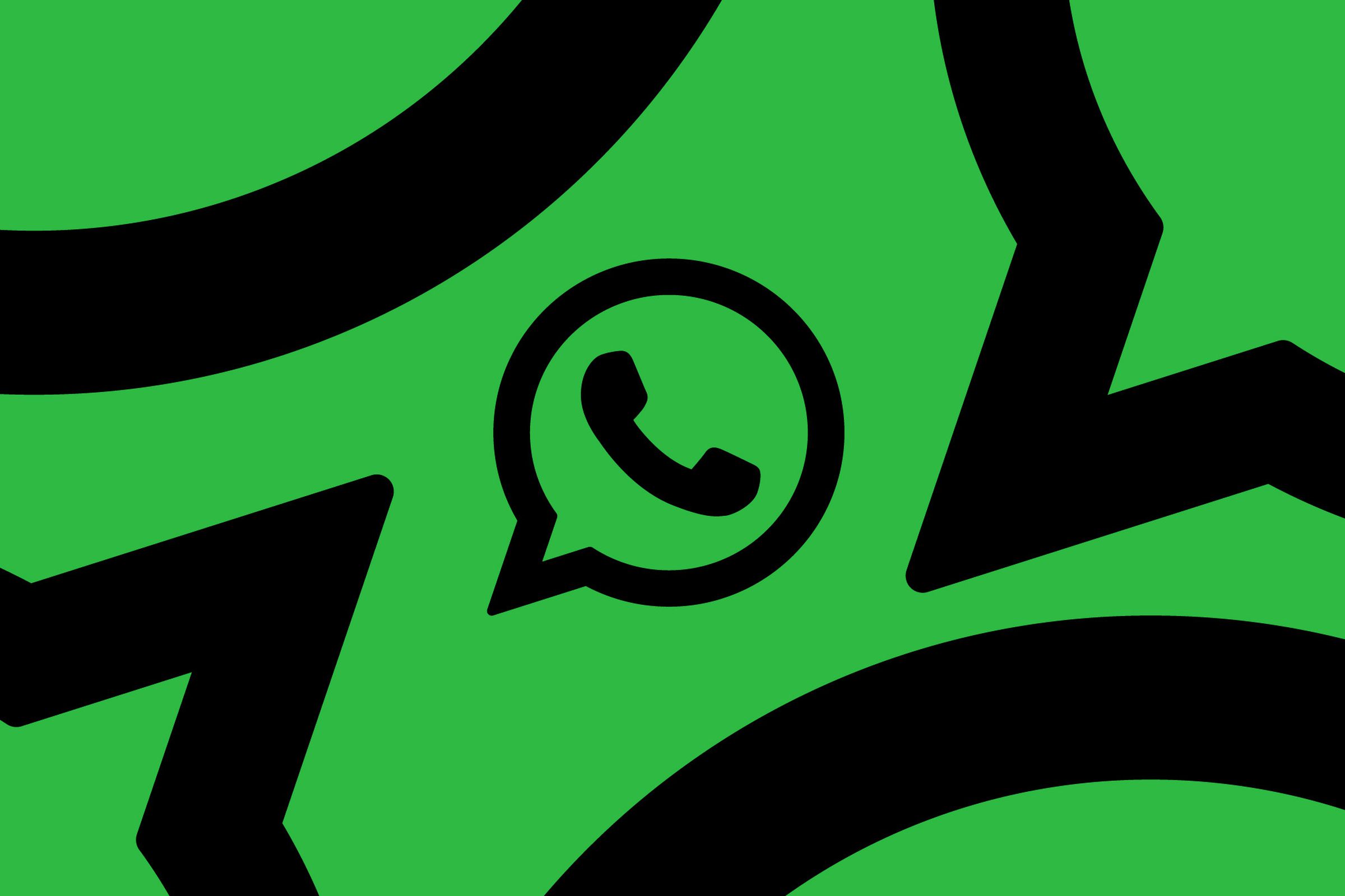 An image showing the WhatsApp logo in black