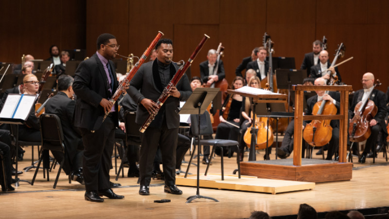 Andrew Brady and Anthony Parnther share a bassoon duet as an encore. (credit: Rand Lines)