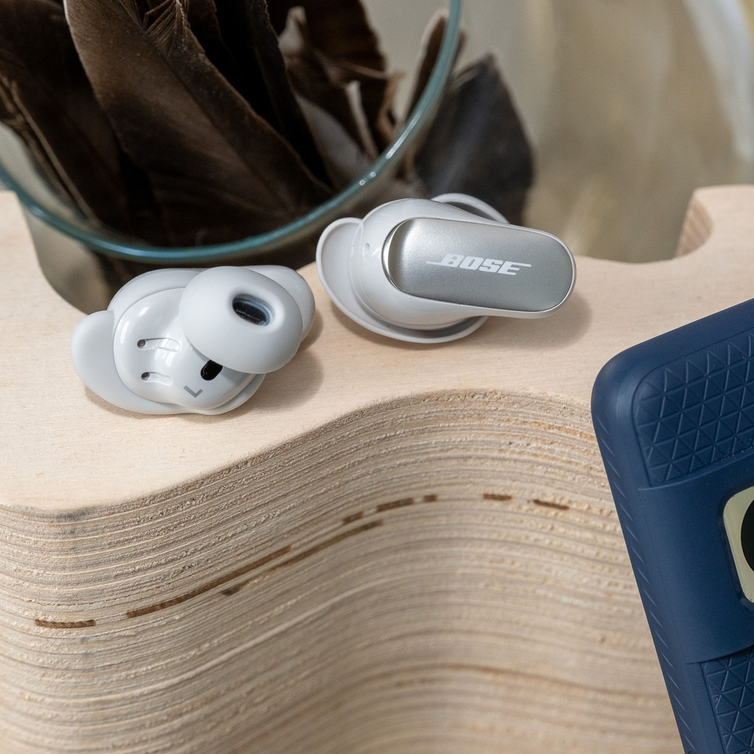 A photo of Bose’s QuietComfort Ultra Earbuds.