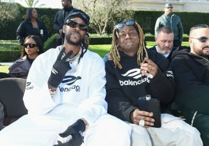 2 Chainz and Lil Wayne at Balenciaga Ready To Wear Fall 2024 held on December 2, 2023 in Los Angeles, California.