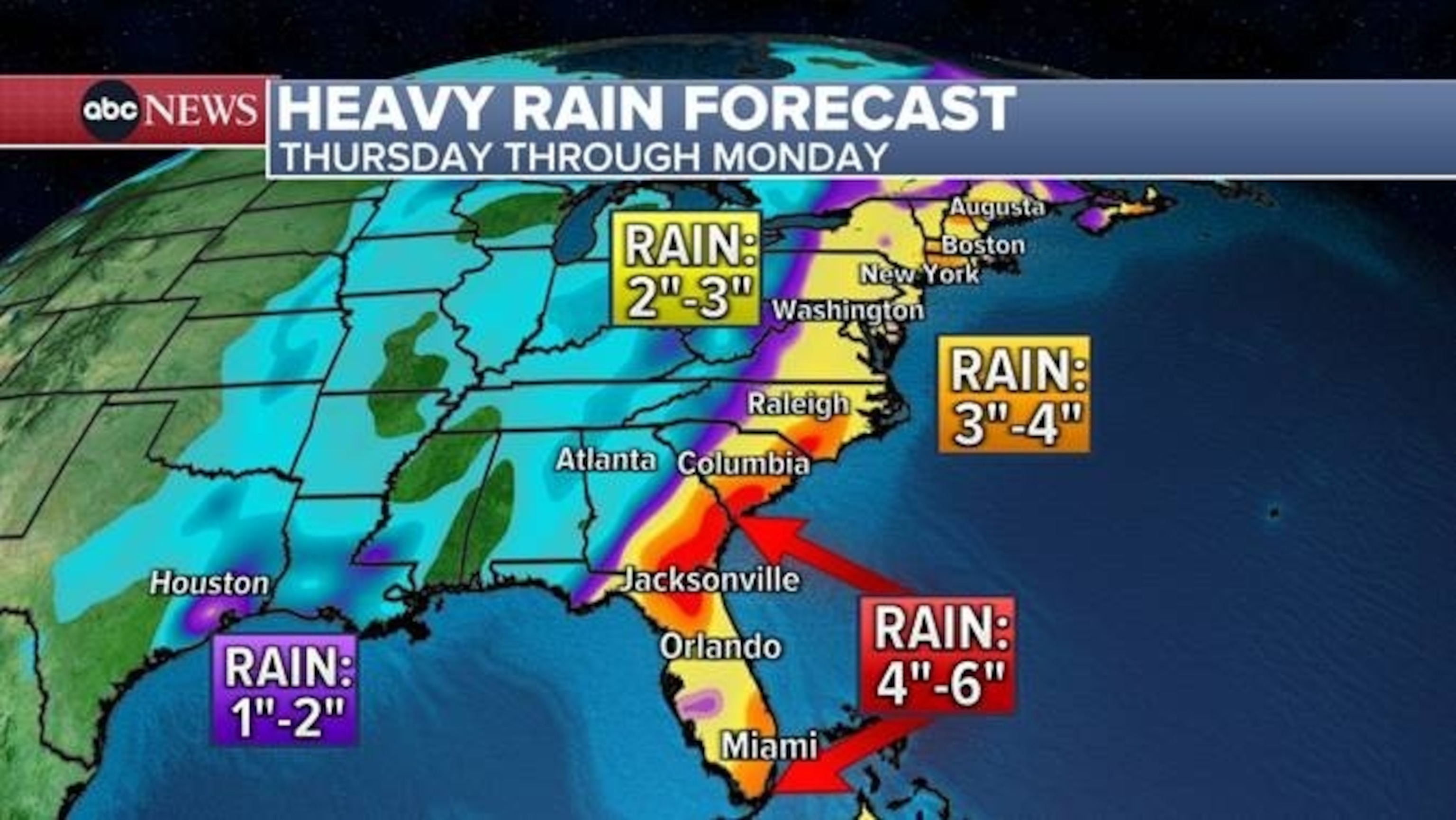 PHOTO: Heavy rain forecast through the weekend.