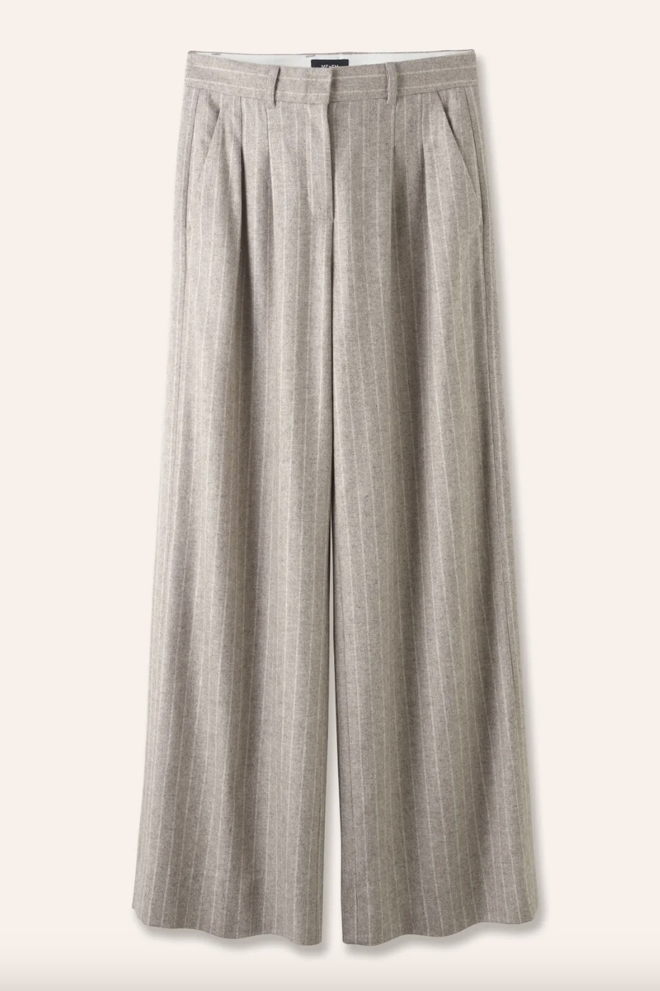 Italian Pinstripe Wide-Leg Trouser